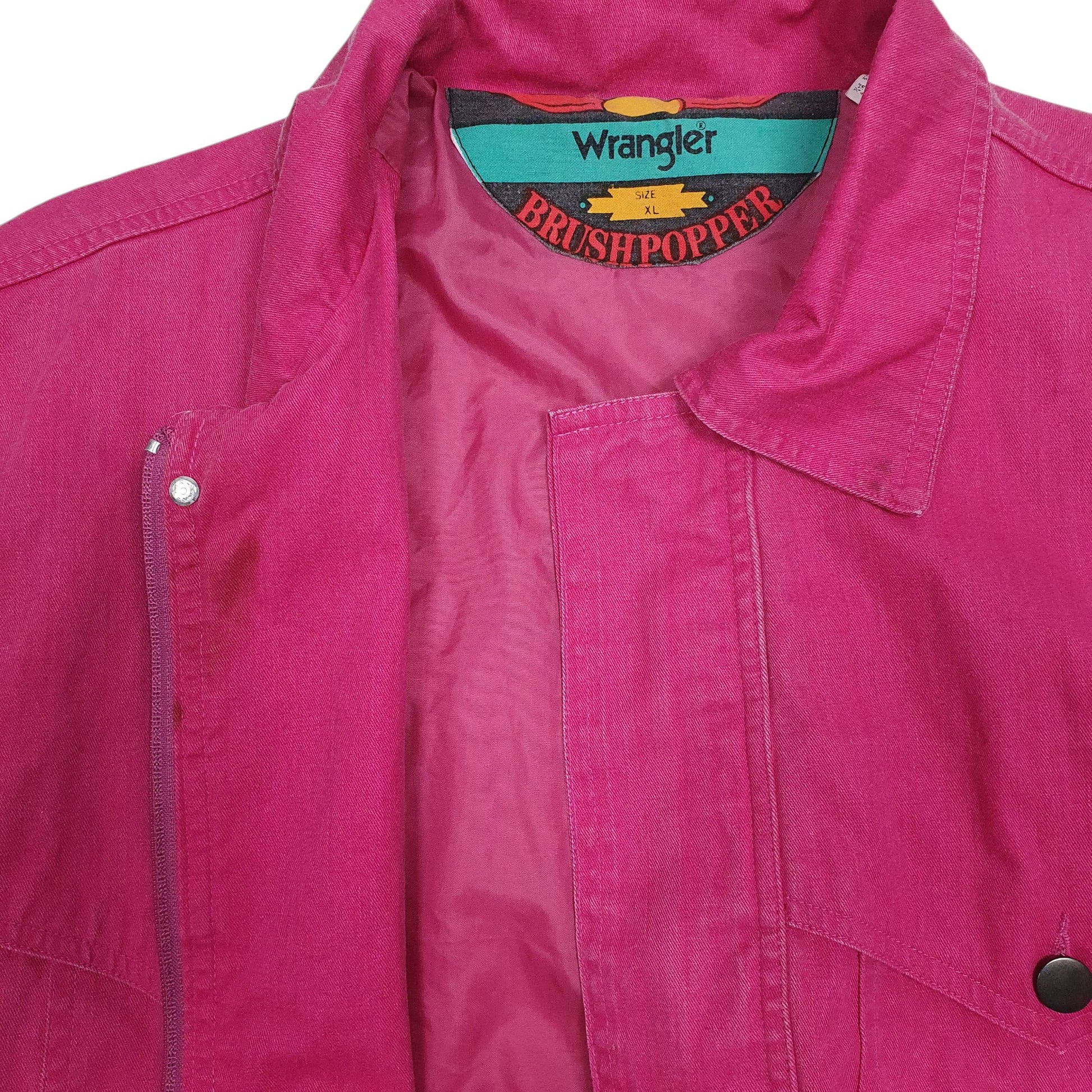 Mens Pink Wrangler Vintage 90s Brushpopper  Coat