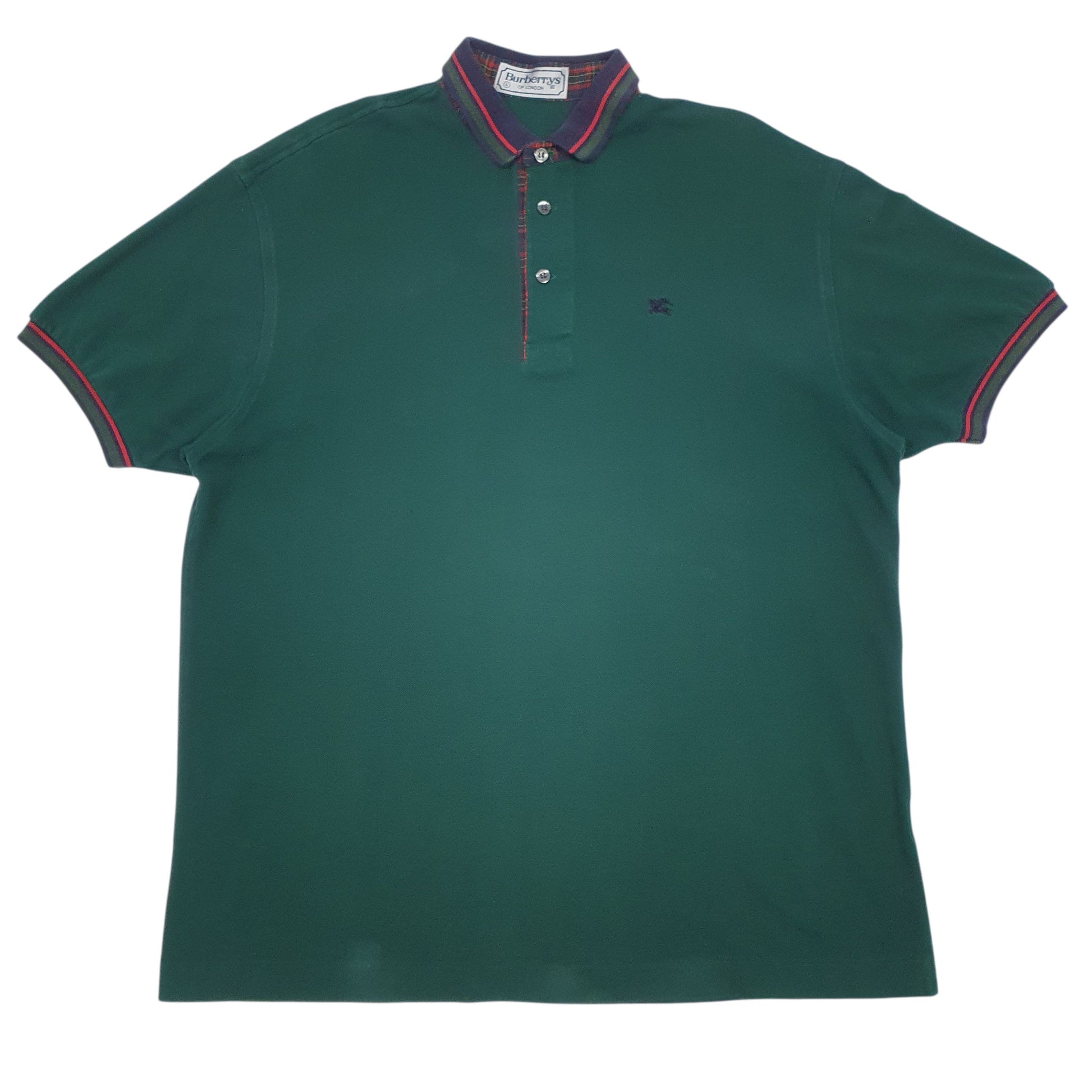 Mens Green Burberry  Short Sleeve Polo Shirt