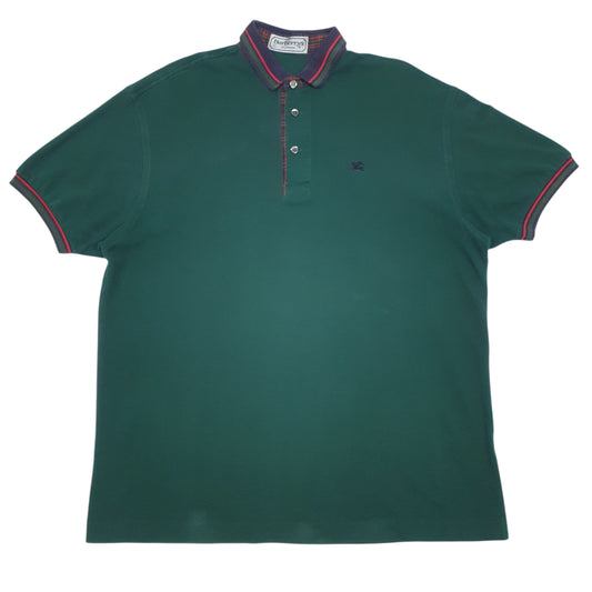 Mens Green Burberry  Short Sleeve Polo Shirt