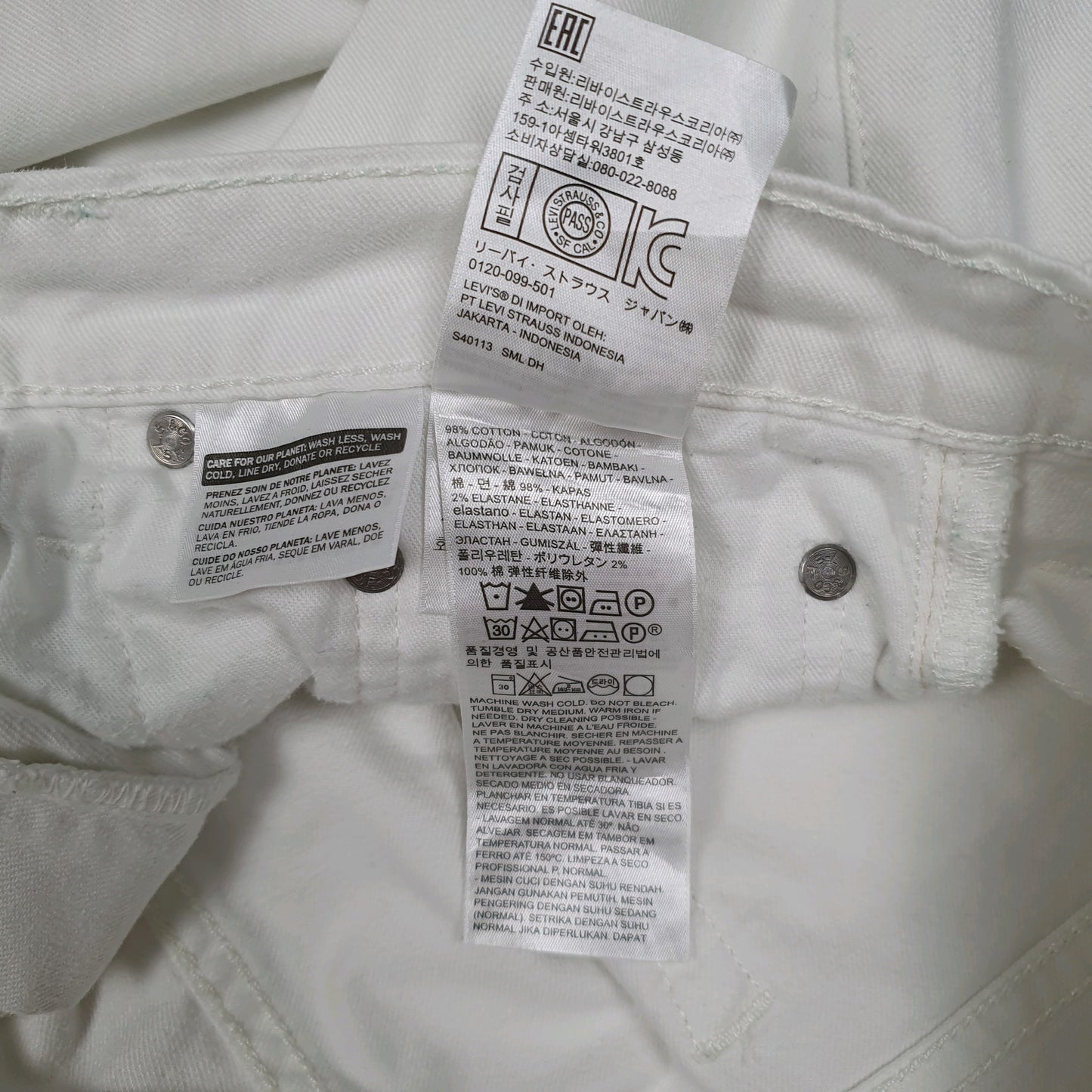 Mens White Levis   Jeans