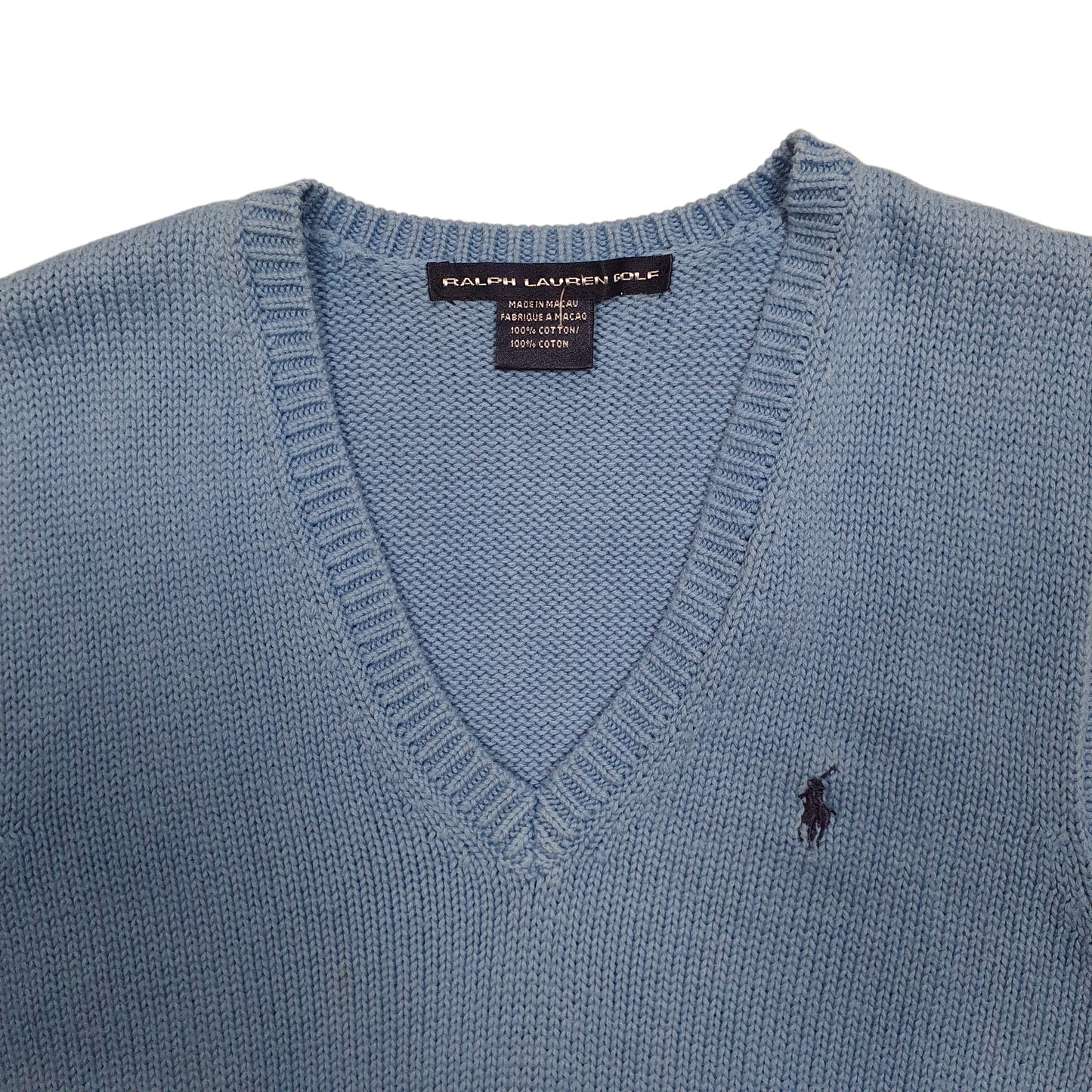 Womens Blue Ralph Lauren Golf Vintage 00s Vest V Neck Jumper