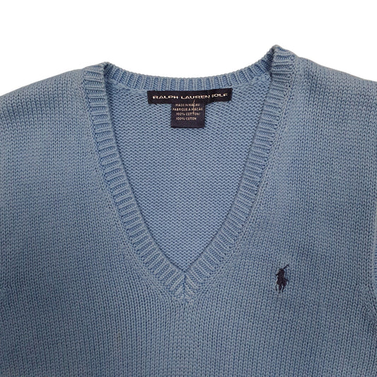 Womens Blue Ralph Lauren Golf Vintage 00s Vest V Neck Jumper