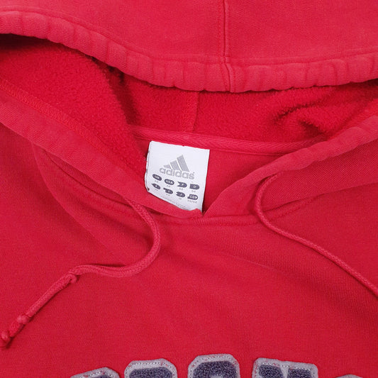 Mens Red Adidas Wisconsin Hoodie Jumper