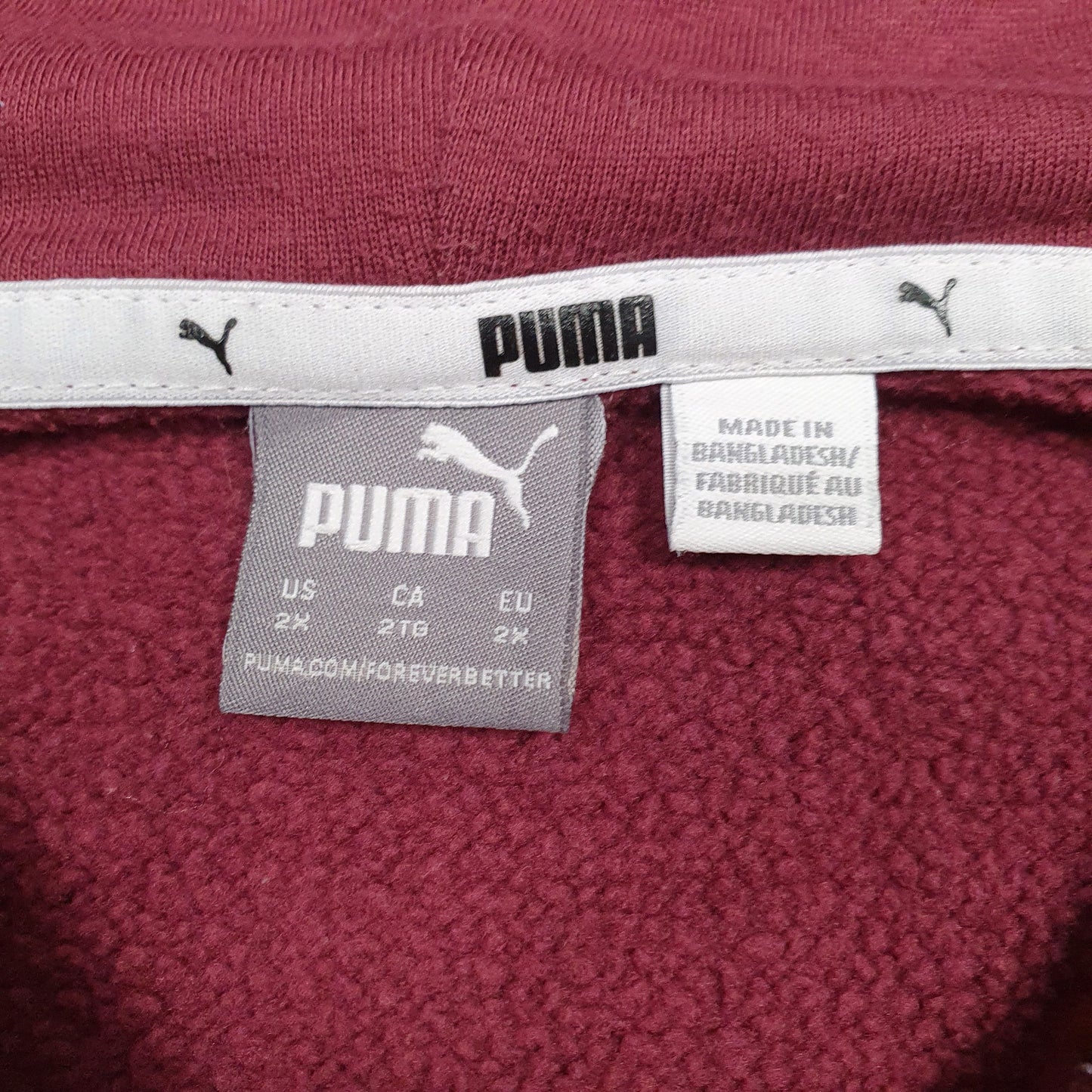 Womens Burgundy Puma Spellout Hoodie Jumper
