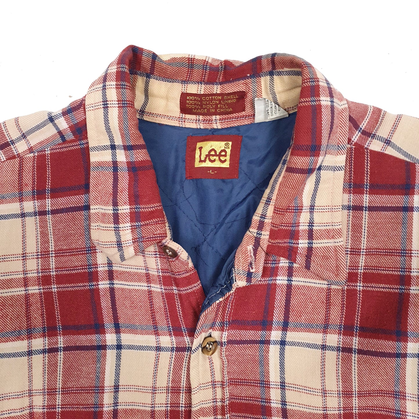 Mens Red Lee Vintage 90s Plaid Overshirt  Coat