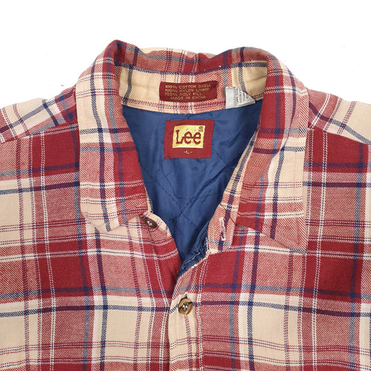 Mens Red Lee Vintage 90s Plaid Overshirt  Coat