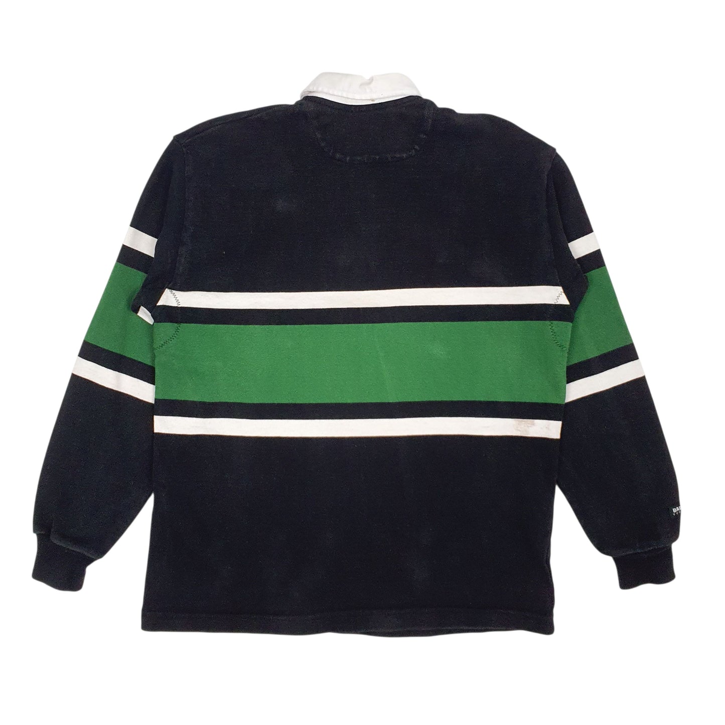 Mens Black Barbarian Rugby Crewneck Polo Shirt