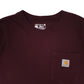 Mens Burgundy Carhartt   T Shirt