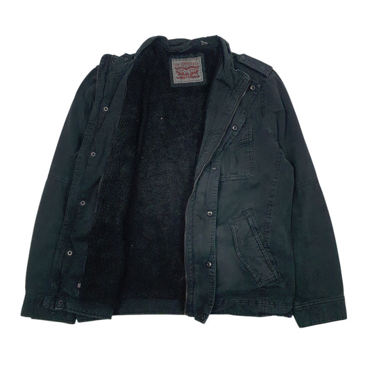 Mens Black Levis Sherpa Lined  Coat