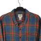 Mens Blue L.L.Bean Thick Flannel Plaid  Shirt
