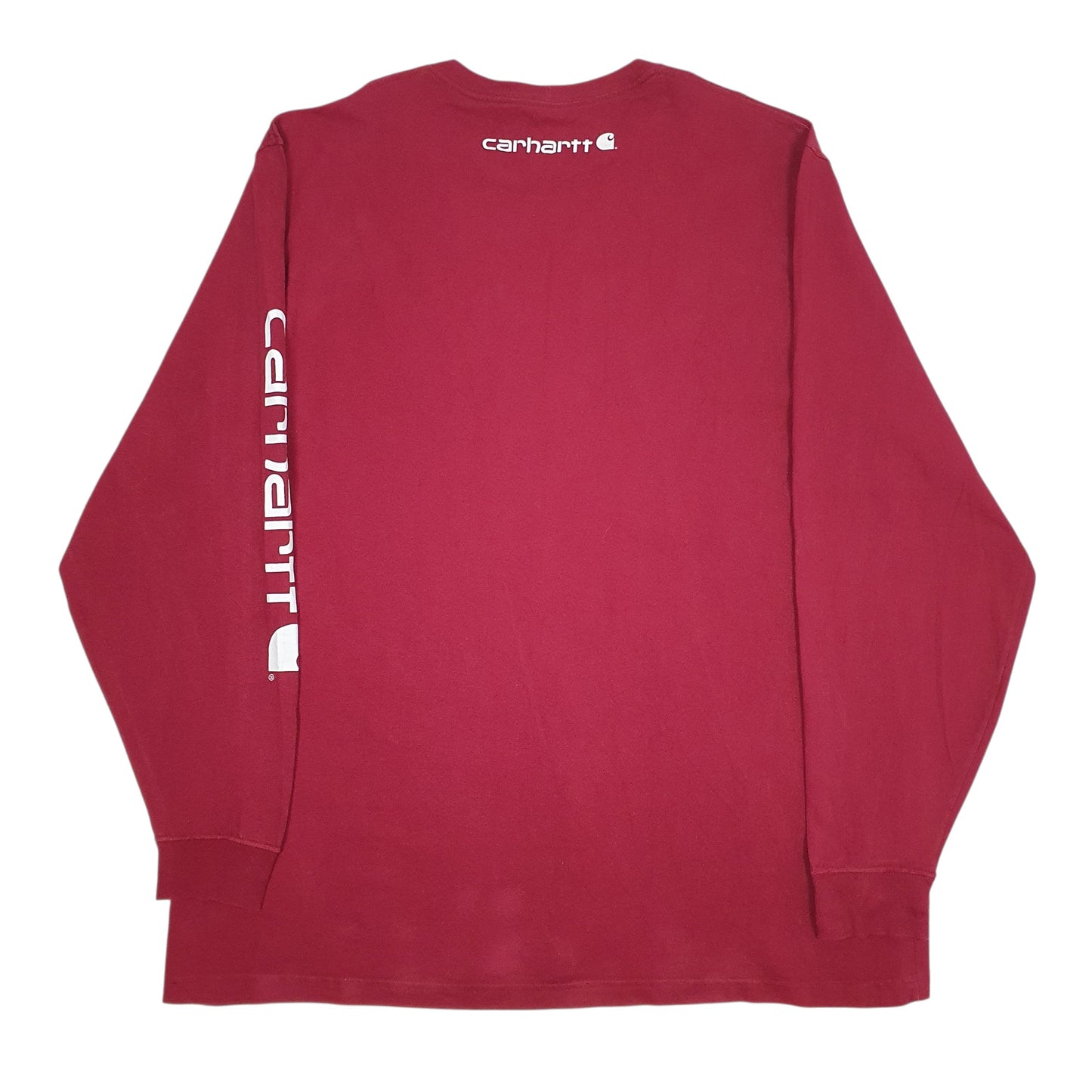 Mens Burgundy Carhartt   T Shirt