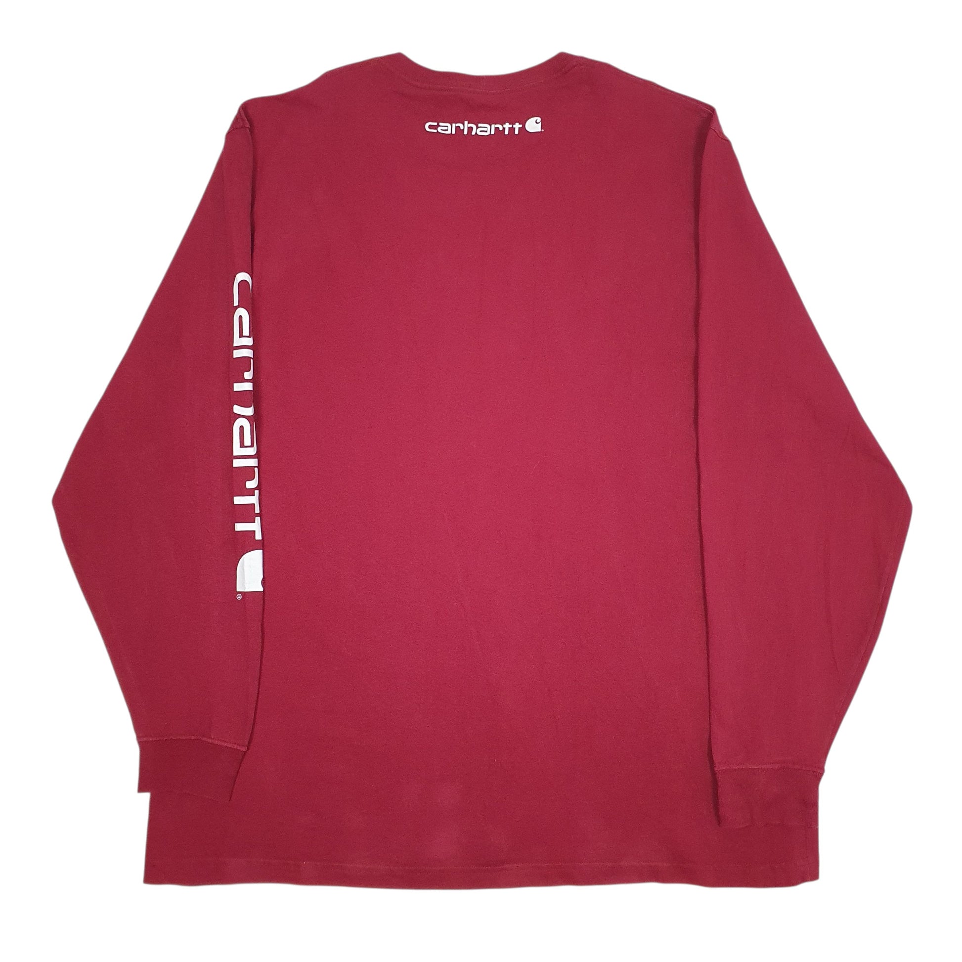 Mens Burgundy Carhartt   T Shirt