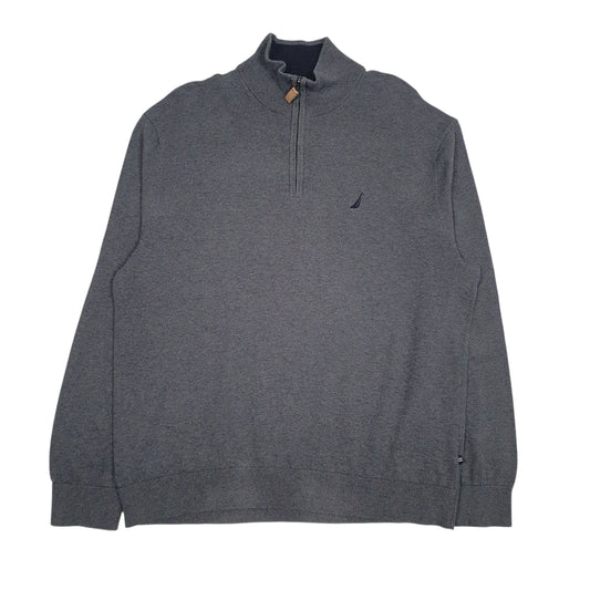 Mens Grey Nautica  Quarter Zip Jumper