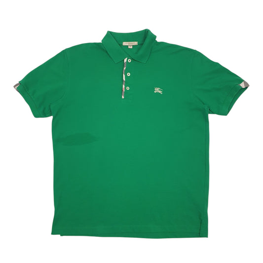 Mens Green Burberry  Short Sleeve Polo Shirt