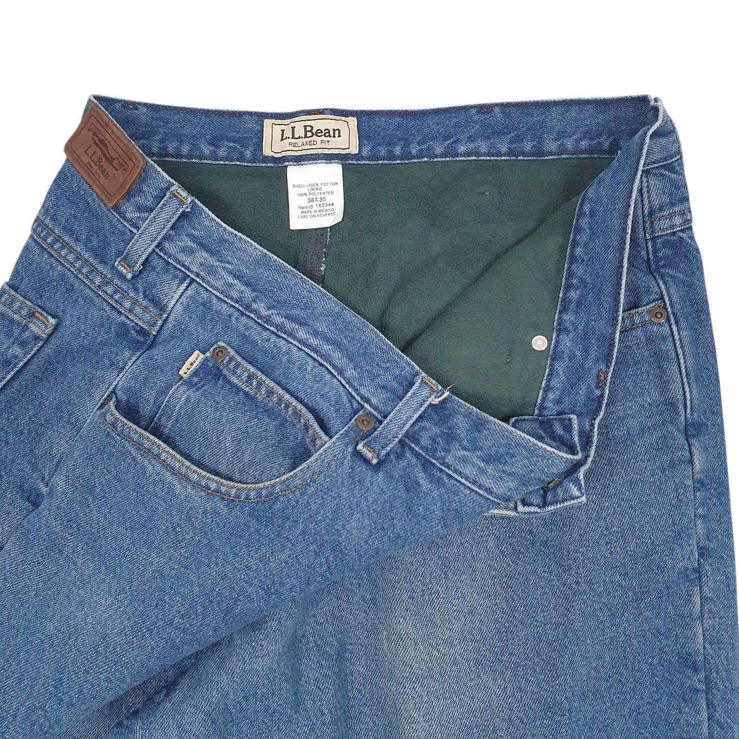 Mens Blue L.L.Bean Blanket Lined  Jeans