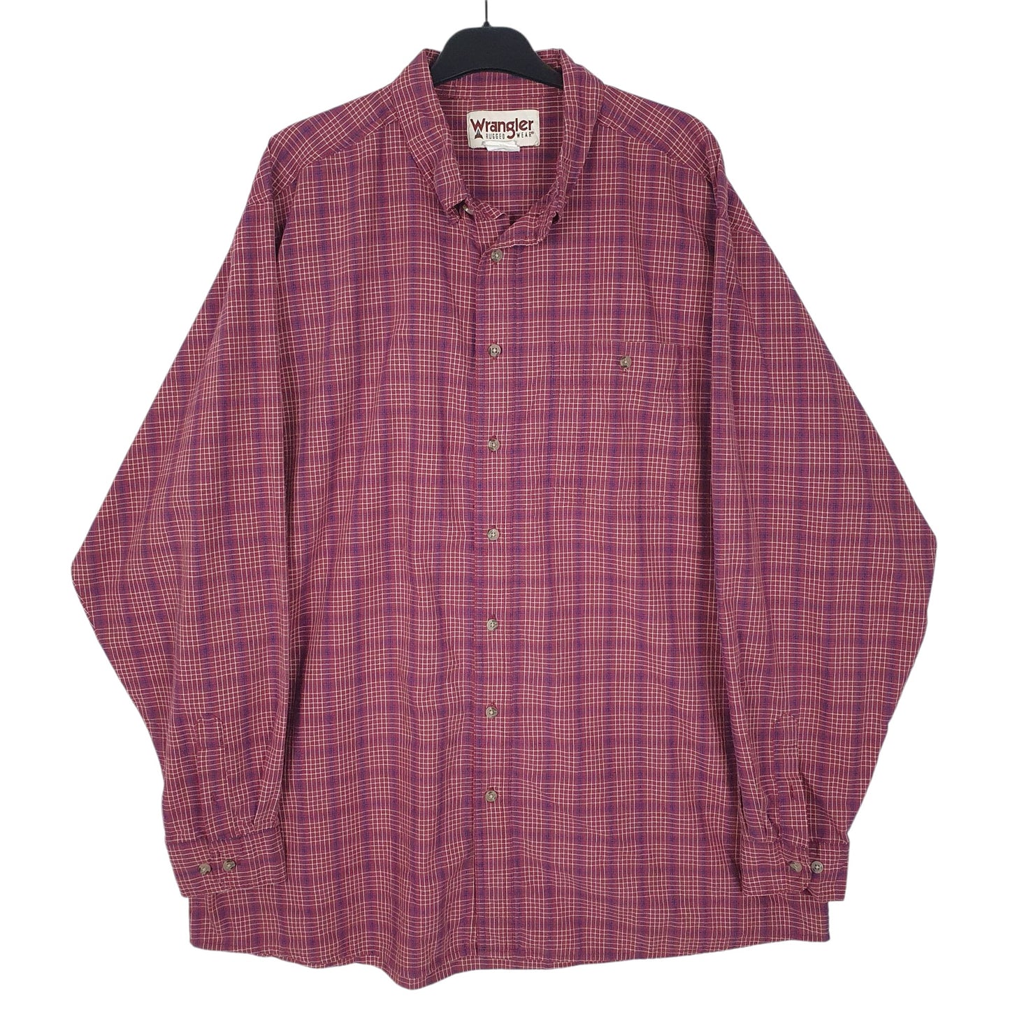 Mens Red Wrangler Rugged Wear Long Sleeve Shirt