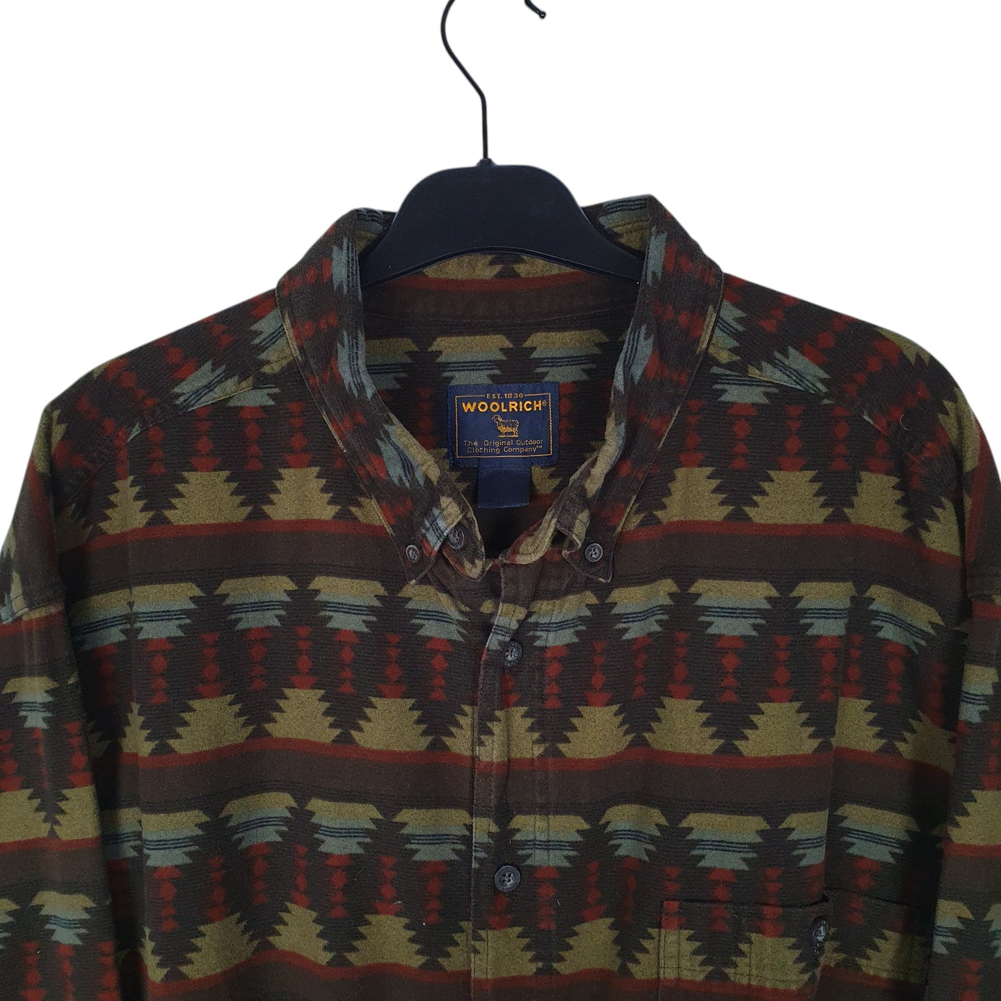 Mens Green Woolrich Aztec  Shirt