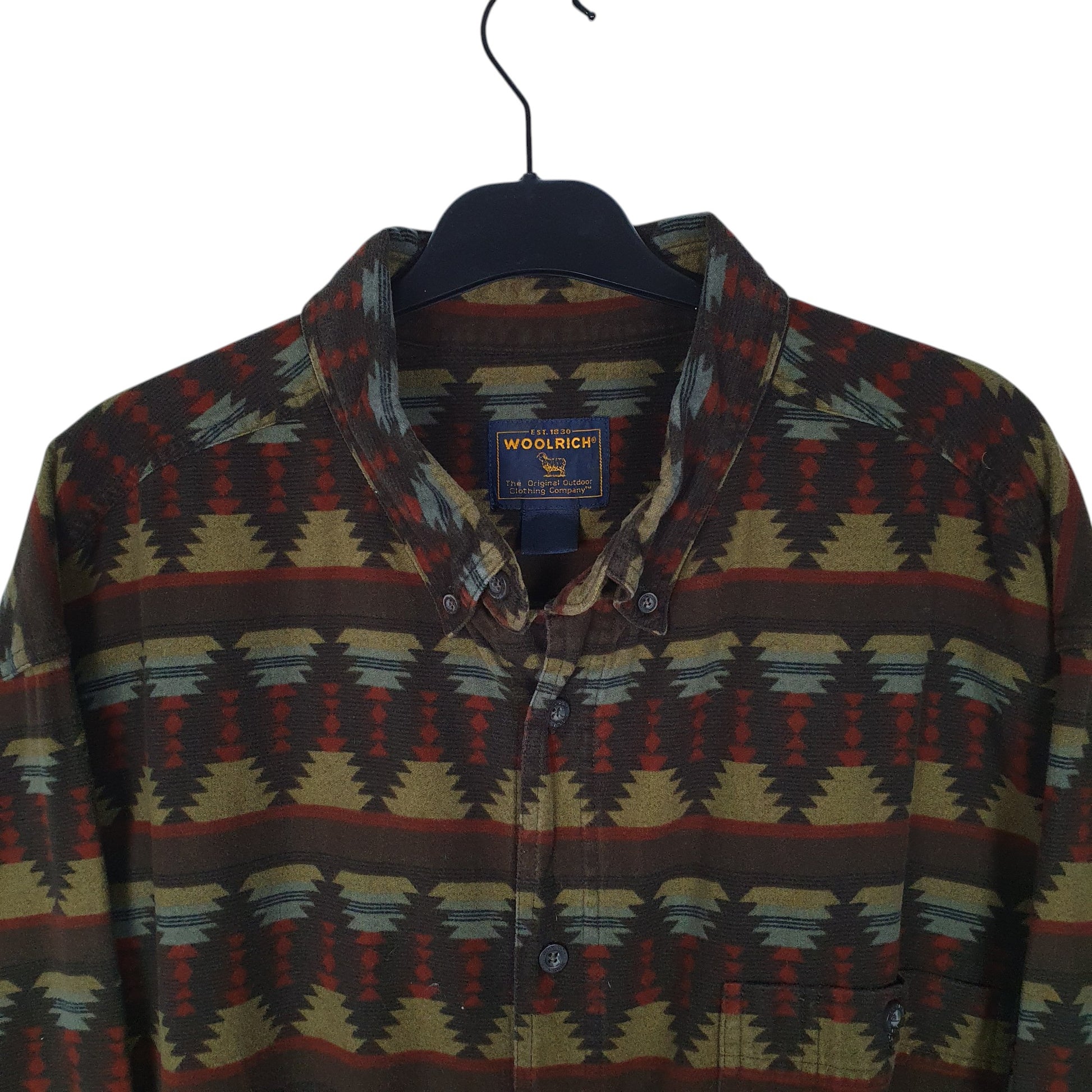 Mens Green Woolrich Aztec  Shirt