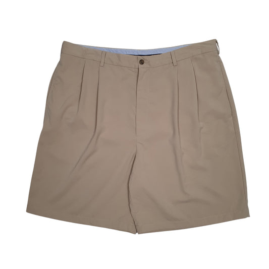 Mens Beige Tommy Hilfiger Golf Vintage 00s Double Pleated Chino Shorts