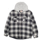 Mens Grey Wrangler Plaid Hoodie  Coat