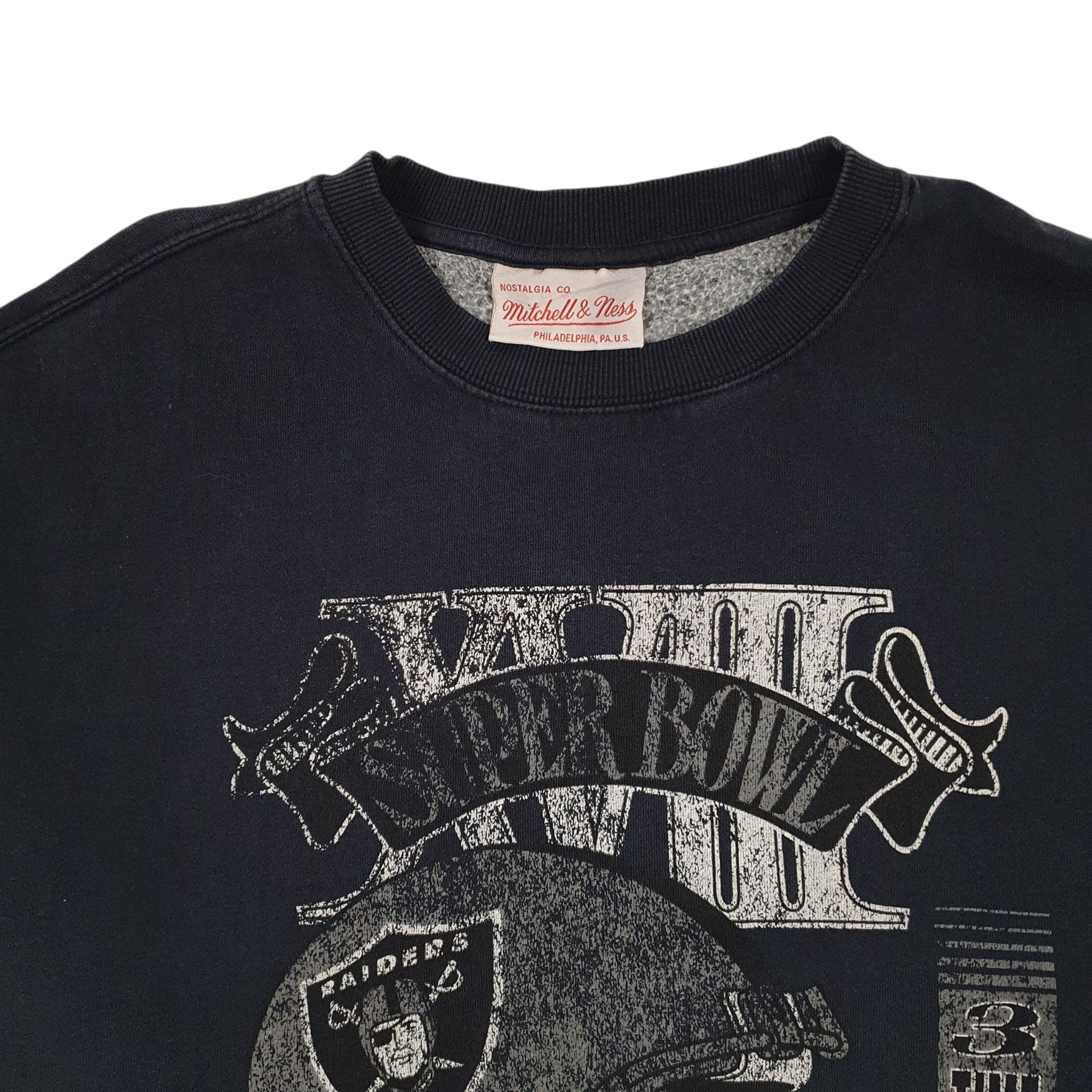 Mens Navy Mitchell & Ness NFL Superbowl LA Raiders Champions Crewneck Jumper