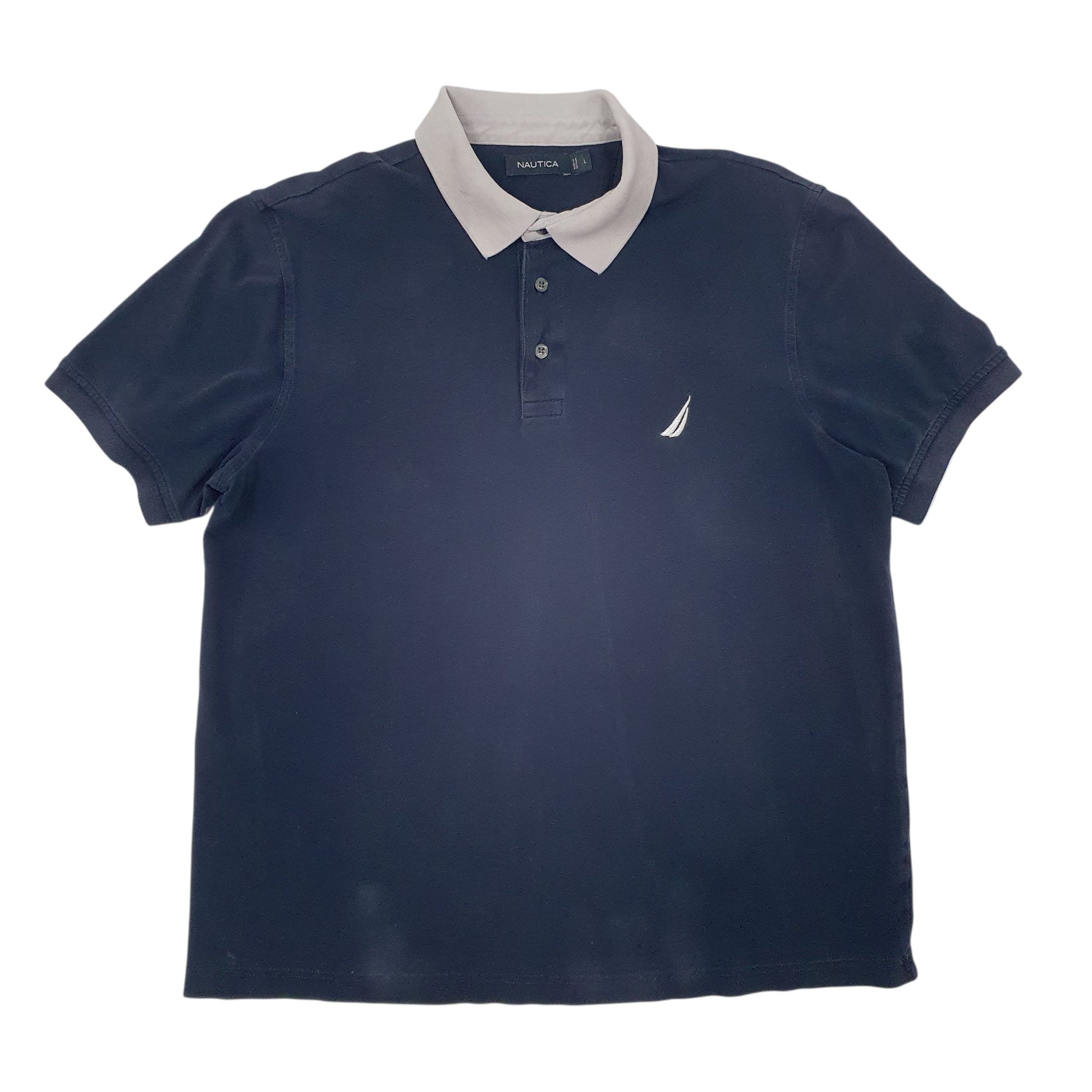Mens Navy Nautica  Short Sleeve Polo Shirt