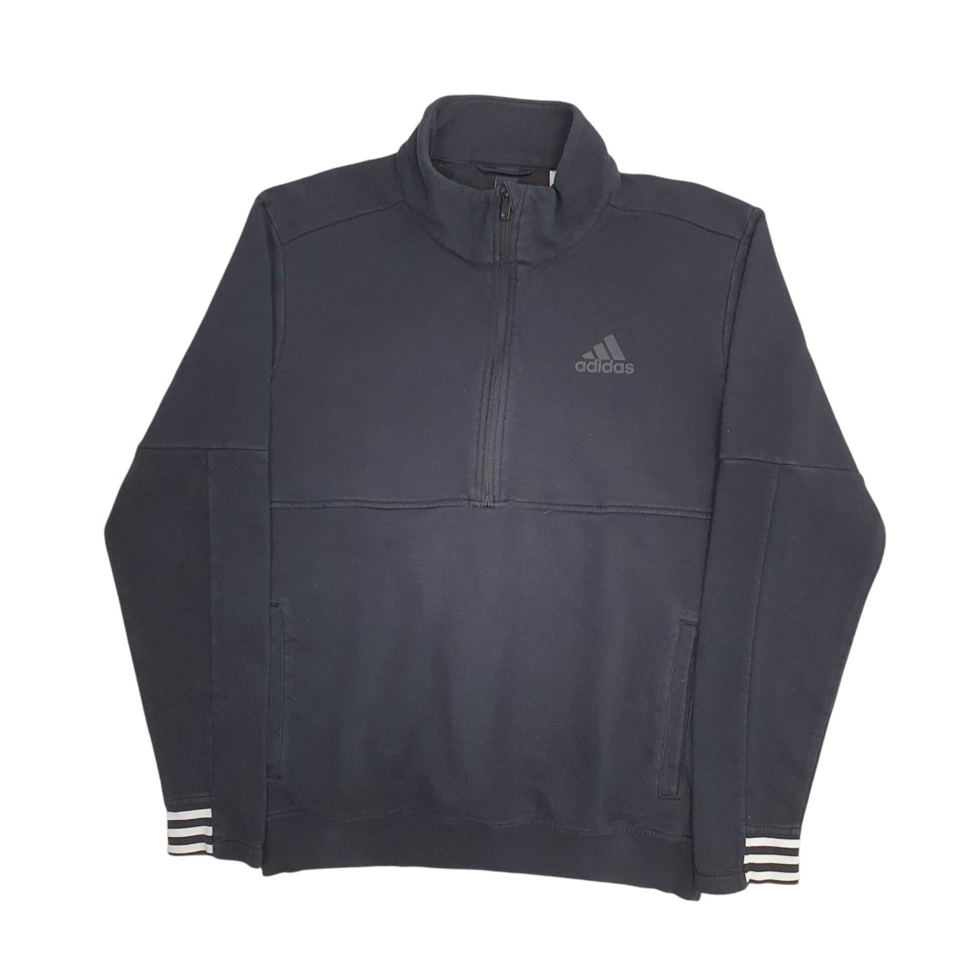 Mens Black Adidas  Quarter Zip Jumper