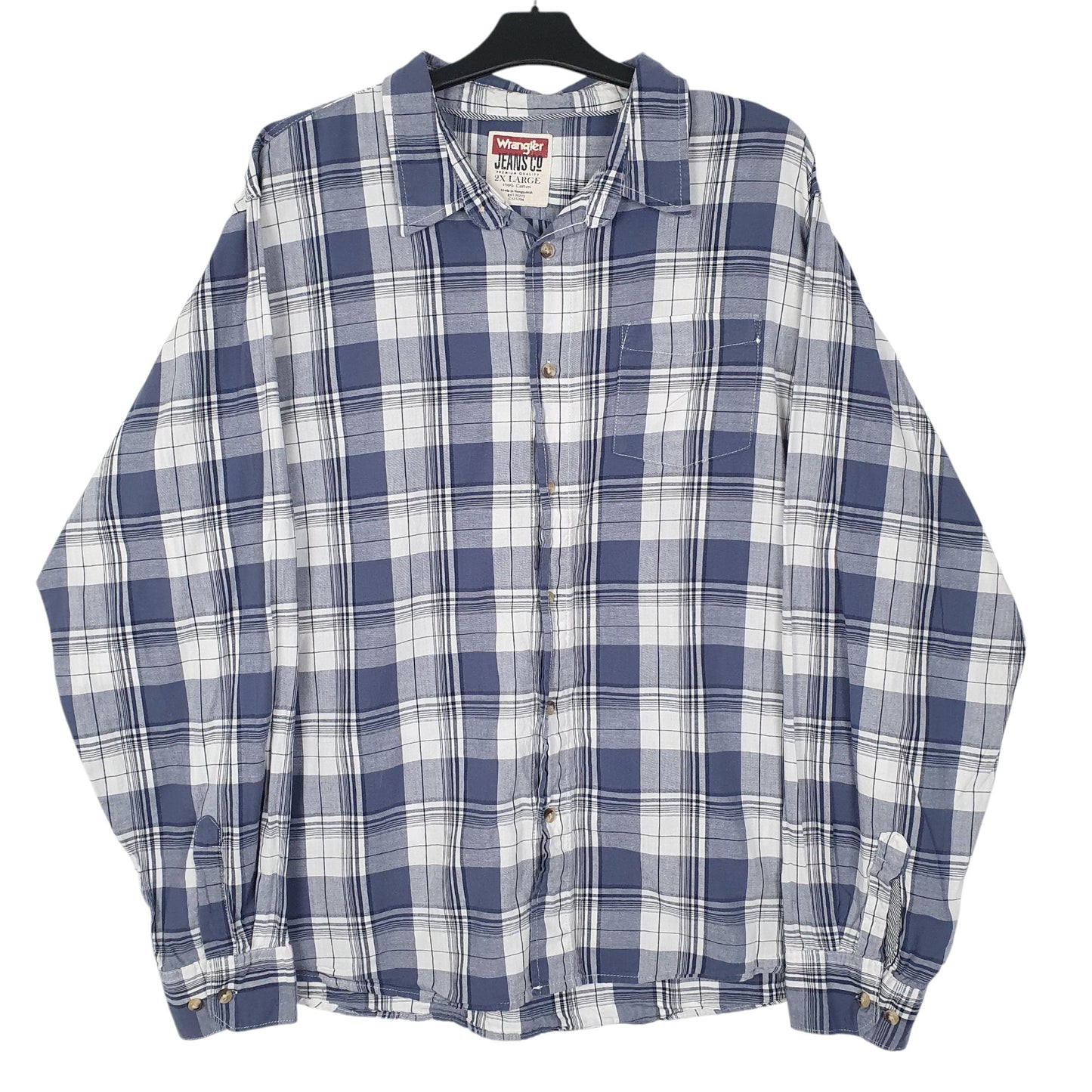 Mens Blue Wrangler  Long Sleeve Shirt