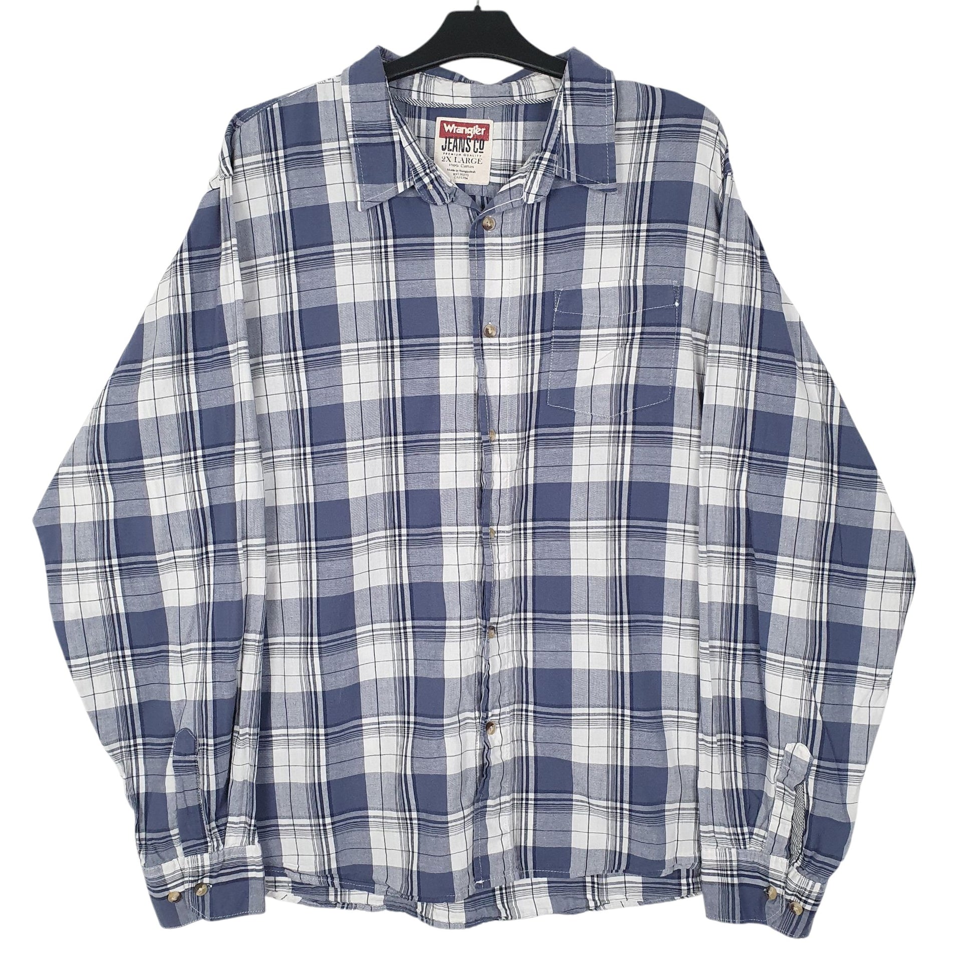 Mens Blue Wrangler  Long Sleeve Shirt