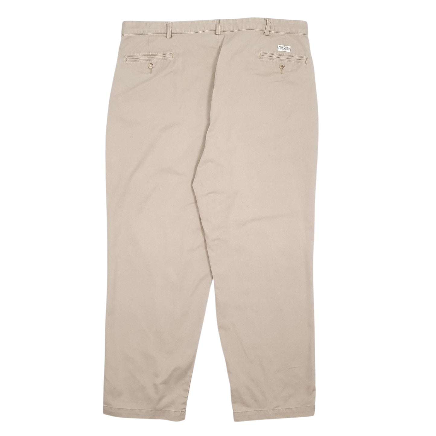 Mens Beige Polo Ralph Lauren Andrew Pant Pleated 90s  Trousers