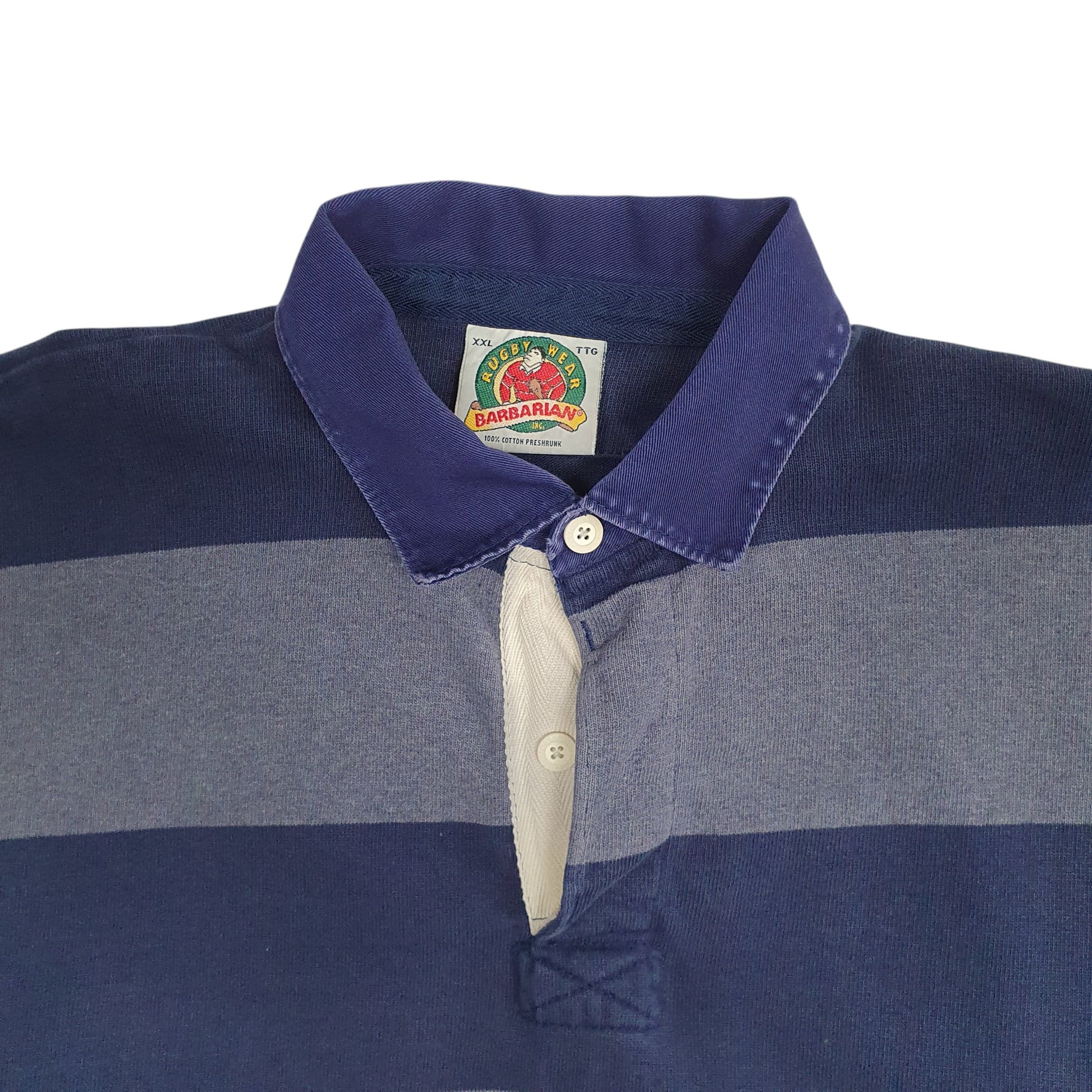 Mens Navy Barbarian Rugby Crewneck Polo Shirt