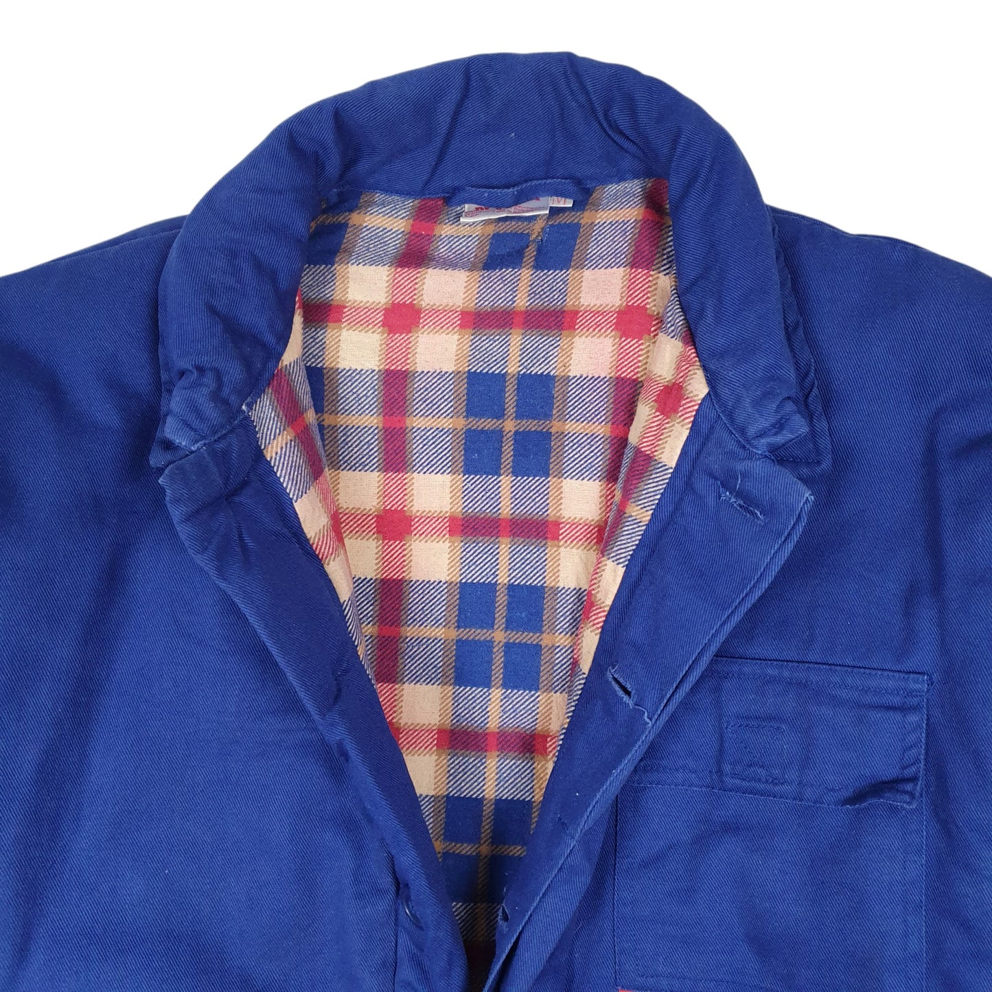 Mens Blue Planam Vintage French Workwear Padded Chore  Coat