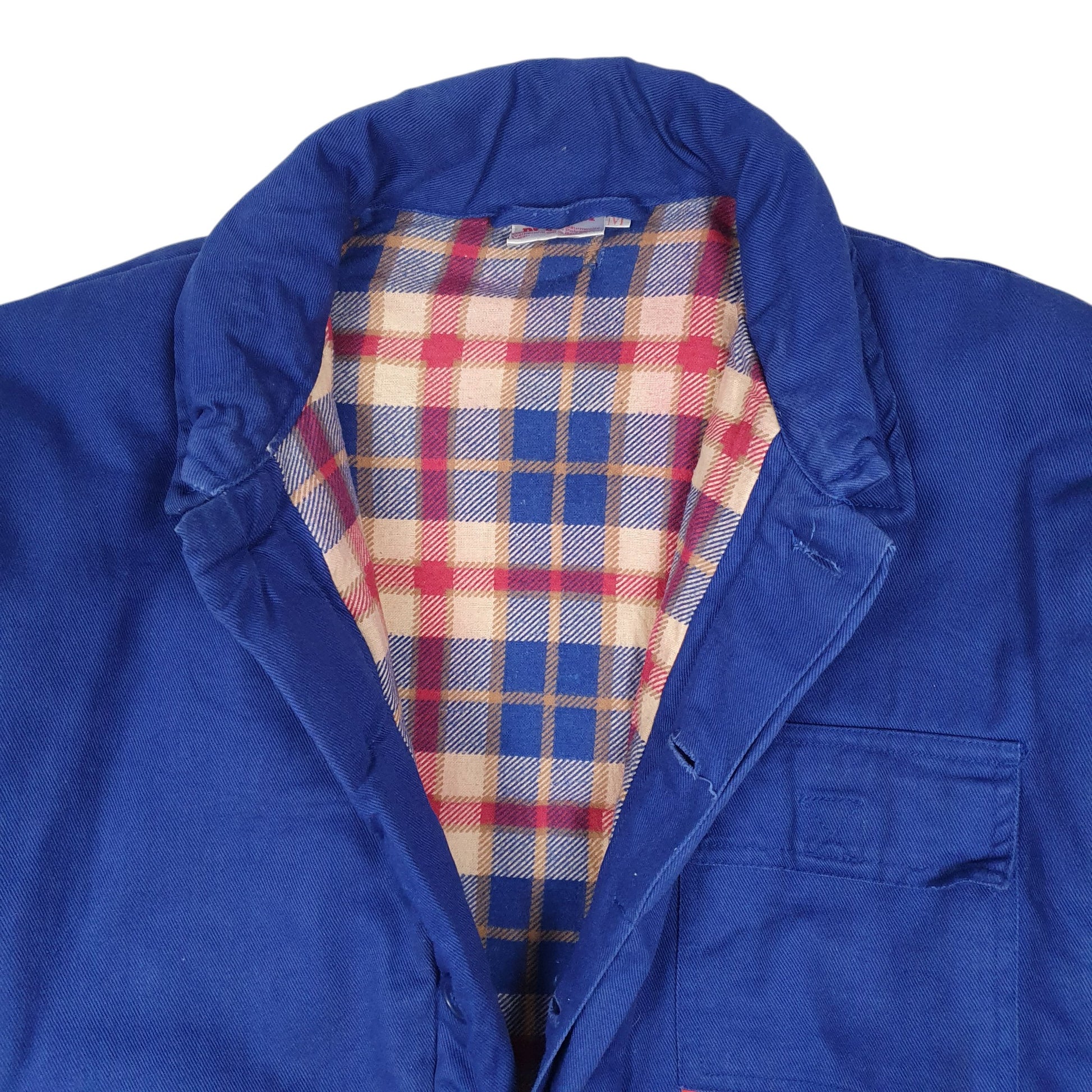 Mens Blue Planam Vintage French Workwear Padded Chore  Coat