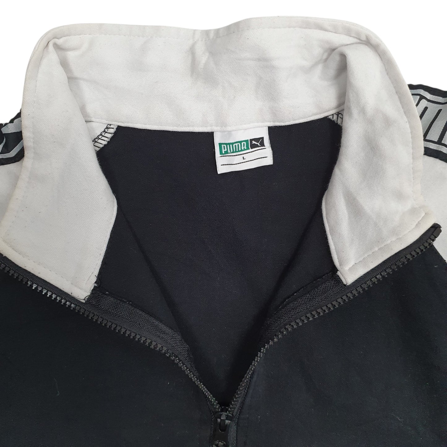 Mens Black Puma  Quarter Zip Jumper