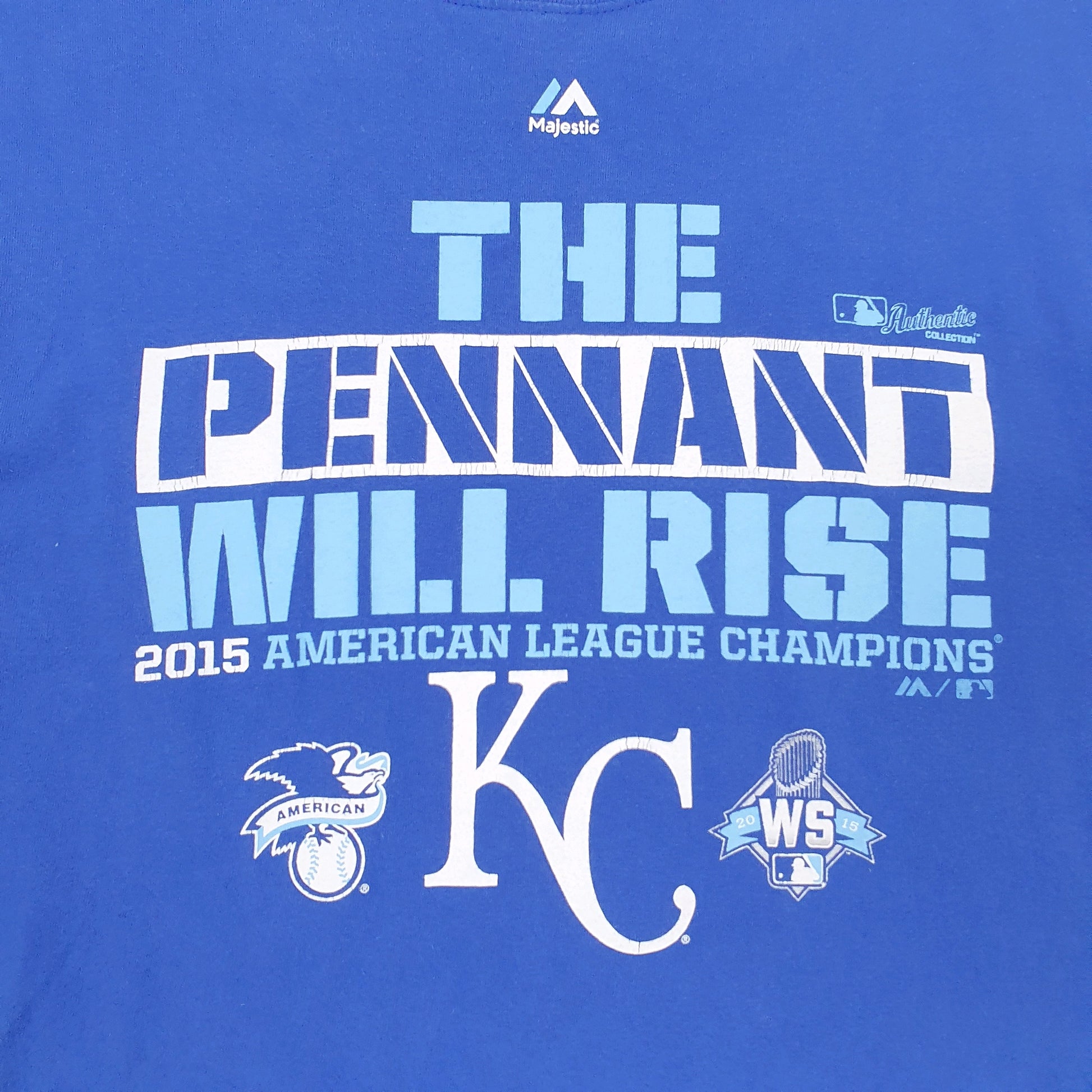 Mens Blue Majestic Pennant  T Shirt