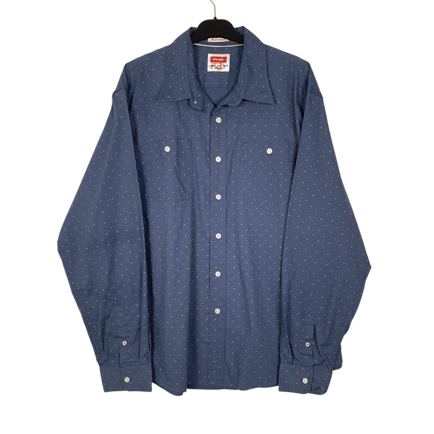 Mens Navy Wrangler  Long Sleeve Shirt