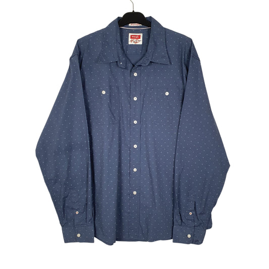 Mens Navy Wrangler  Long Sleeve Shirt