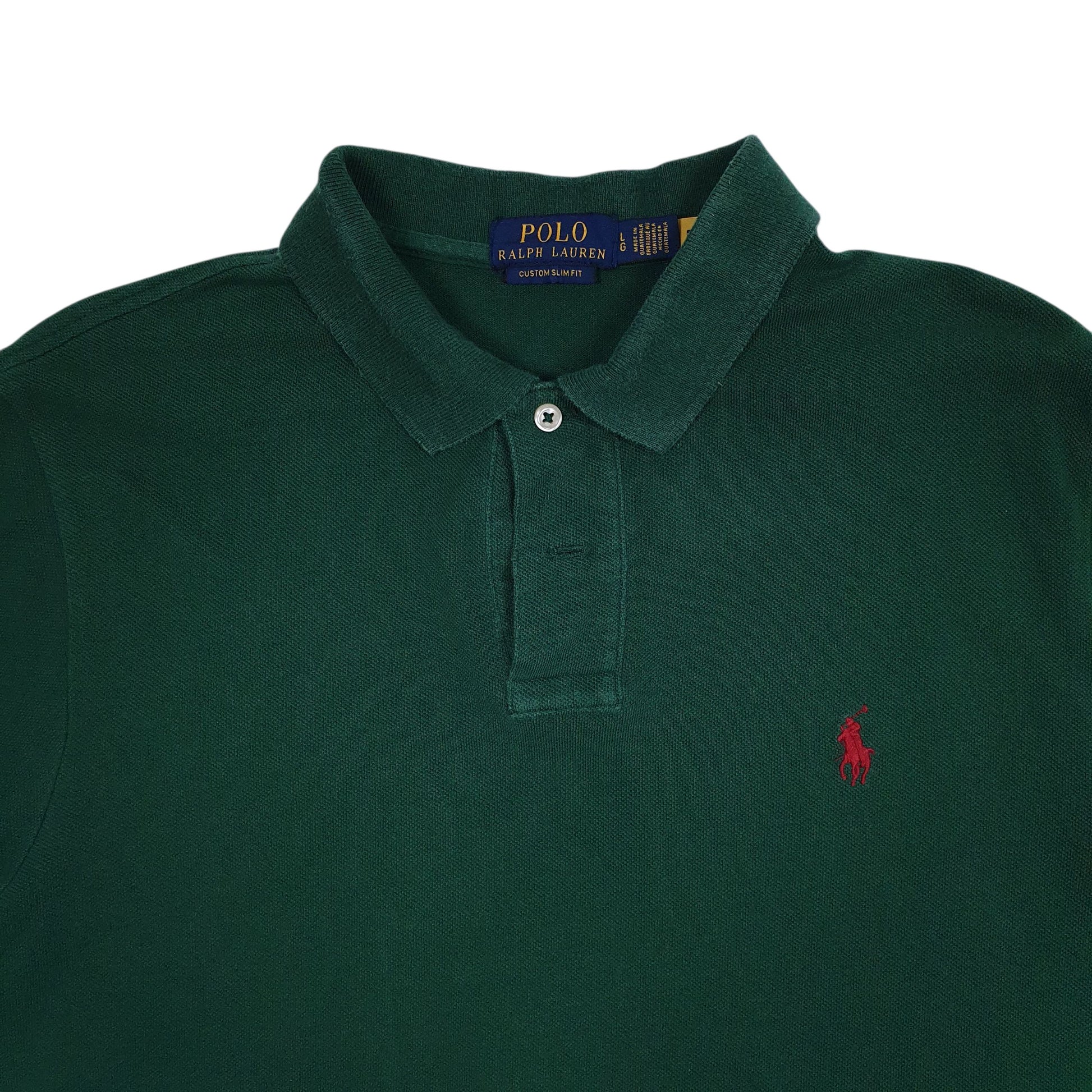 Mens Green Polo Ralph Lauren Custom Slim Fit  Polo Shirt