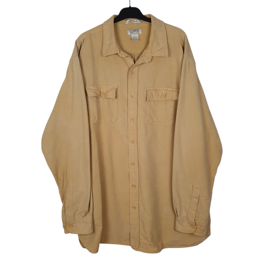 Mens Yellow L.L.Bean Chamois Long Sleeve Shirt