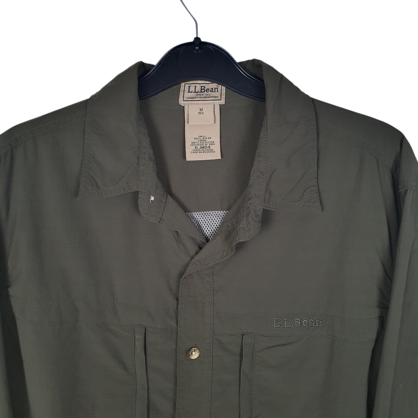 Mens Green L.L.Bean Walking Hiking Vest Shirt