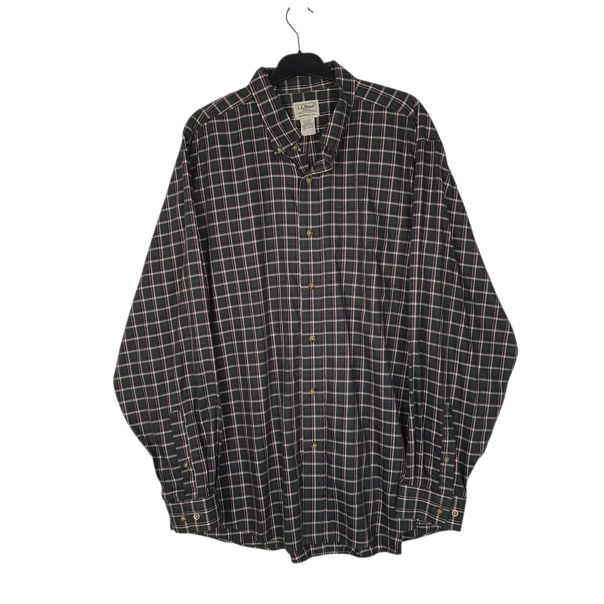 Mens Green L.L.Bean  Long Sleeve Shirt