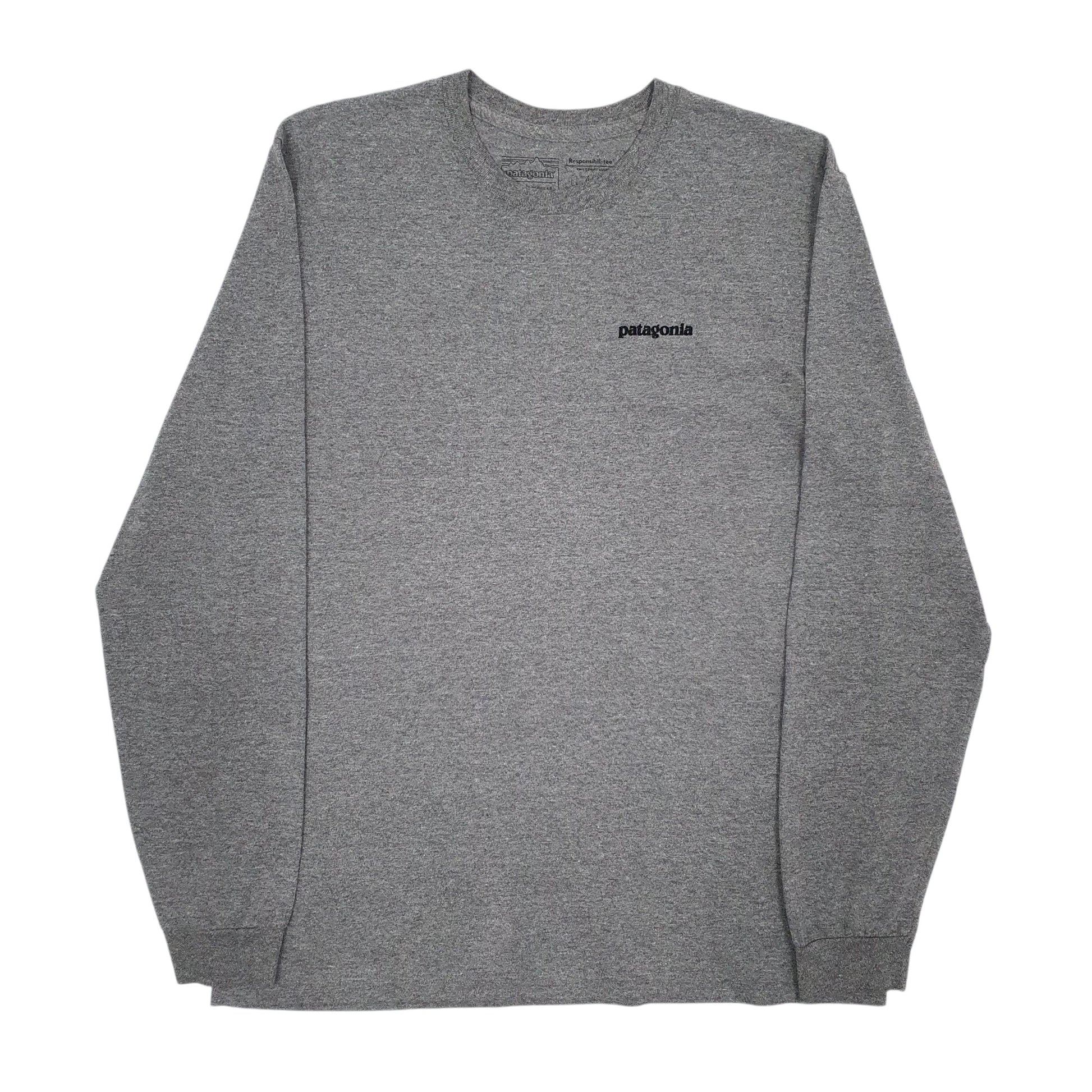 Mens Grey Patagonia  Long Sleeve T Shirt