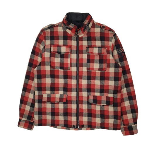 Mens Red Zara Cruiser Plaid Bomber  Coat