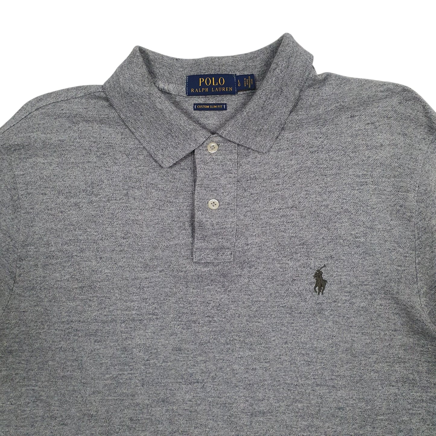 Mens Grey Polo Ralph Lauren Custom Slim Fit  Polo Shirt