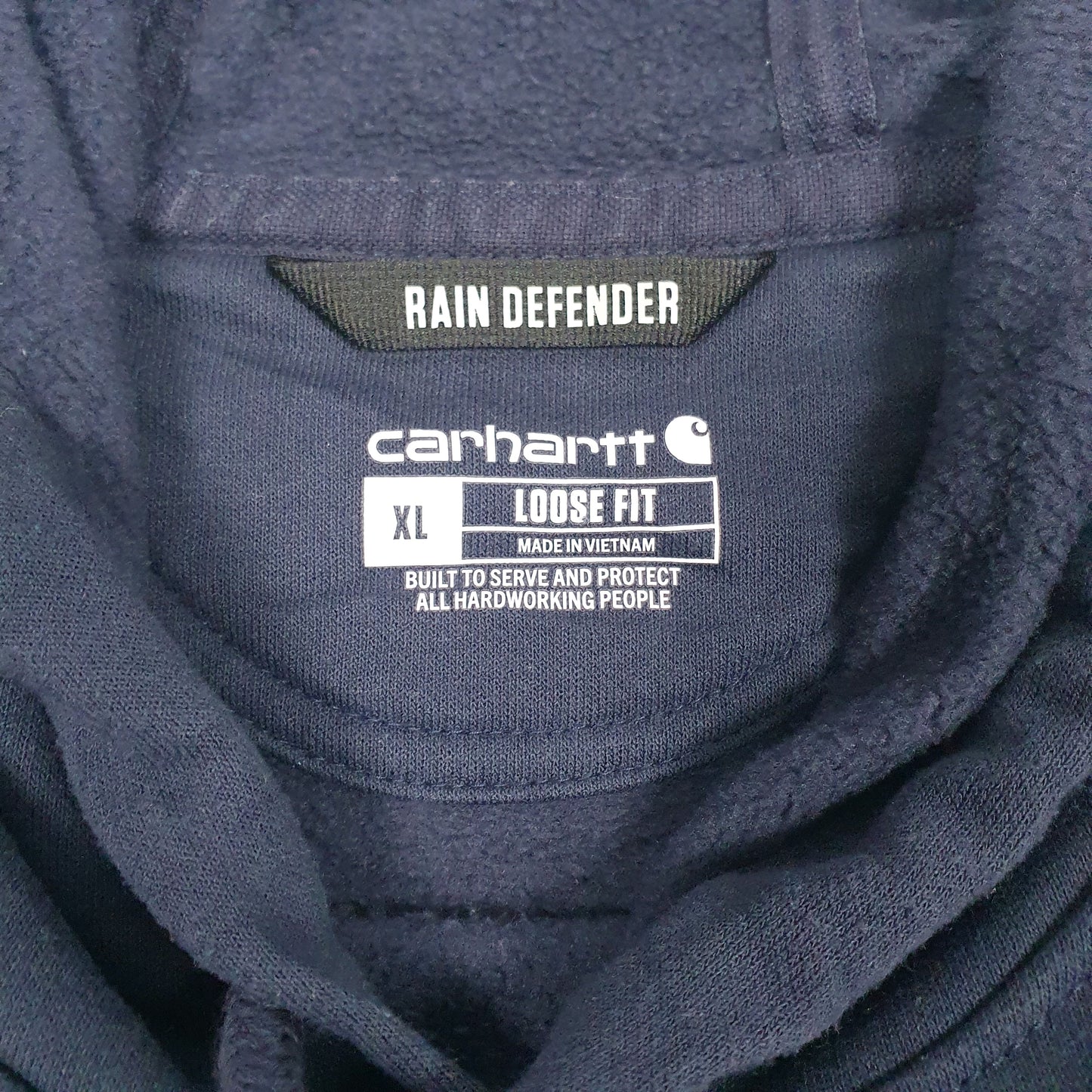 Mens Navy Carhartt Spellout Hoodie Jumper