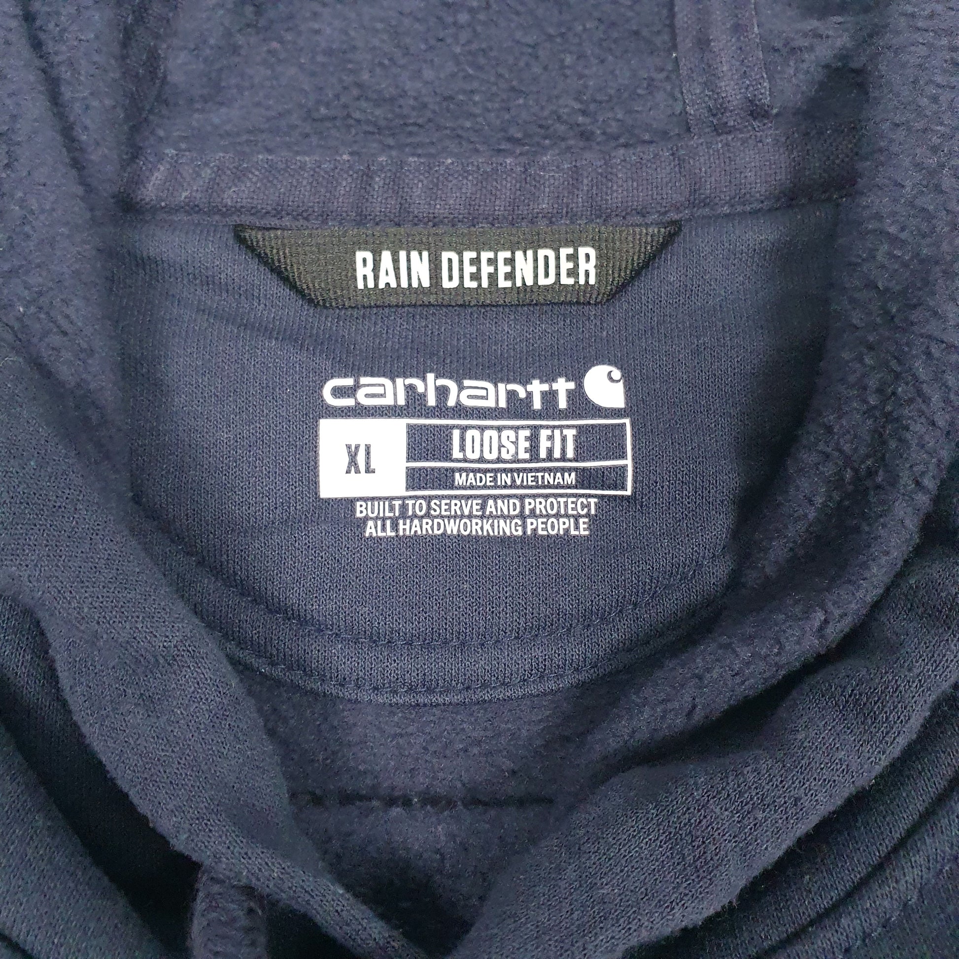 Mens Navy Carhartt Spellout Hoodie Jumper