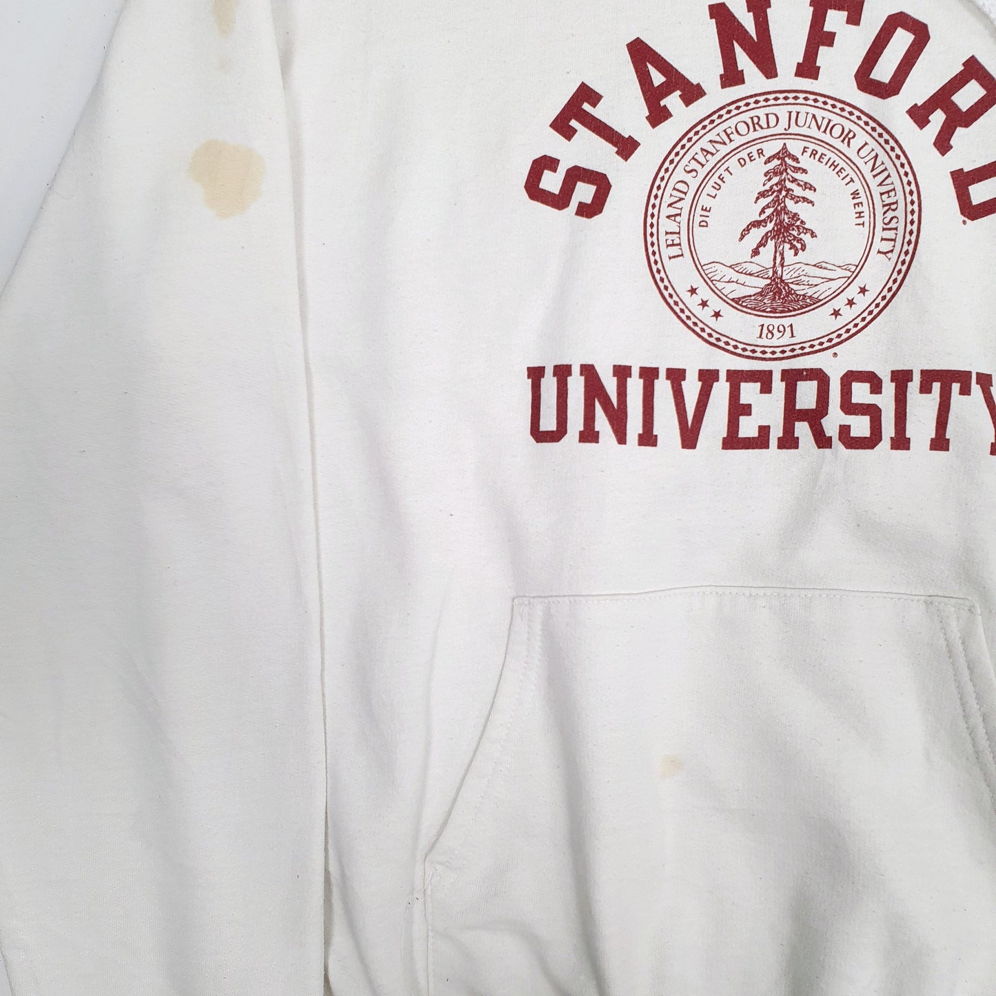 Mens White Champion Stanford Hoodie Jumper