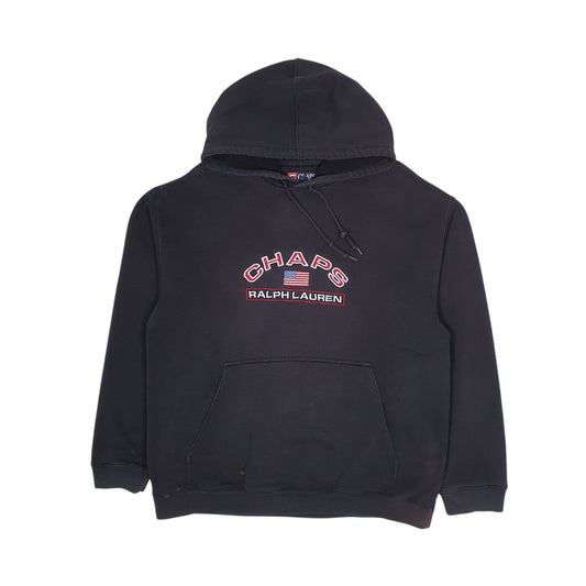 Mens Black Ralph Lauren Vintage 90s Hoodie Jumper