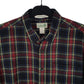 Mens Navy L.L.Bean Thick Flannel Plaid  Shirt