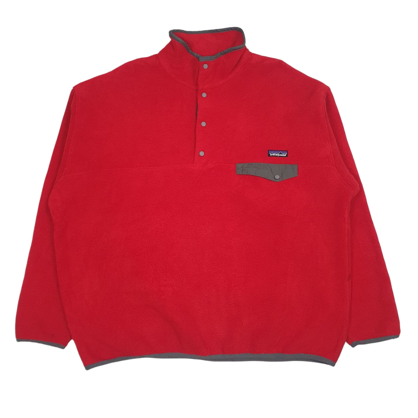 Mens Red Patagonia Synchilla Snap-T Quarter Zip Jumper